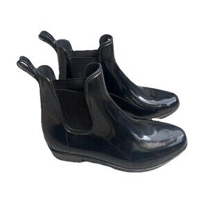 Lauren Ralph Lauren Women’s Tally-Bo-Rai Black Ankle Chelsea Rain Boots Size 8B